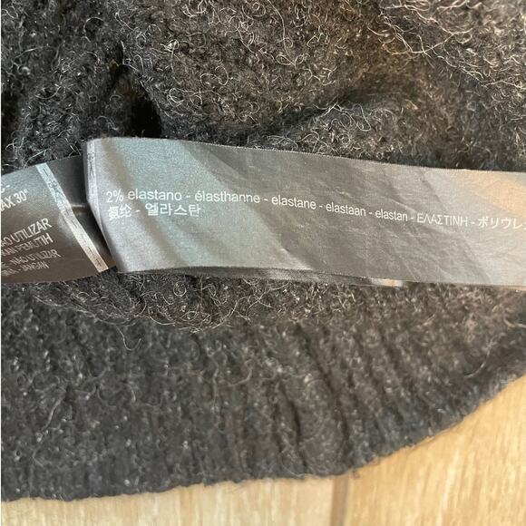 ZARA Knit Women’s Small Mock Neck Ribbed Sweater Gray Long Sleeve Wool Blend - Picture 4 of 10